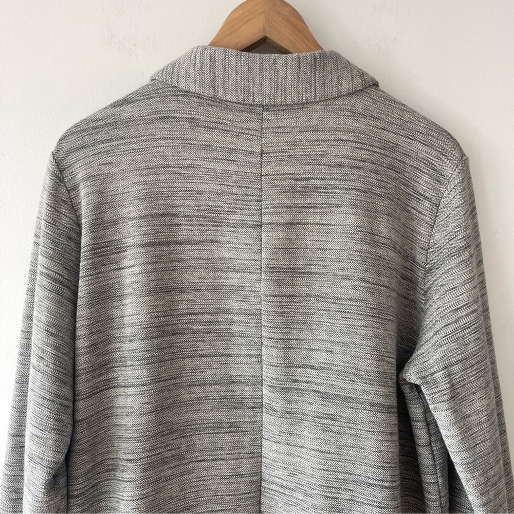 Eileen Fisher Chevron Gray Jacket button up Medium cotton button up office - Picture 5 of 8